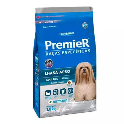 Ração Premier Raças Específicas Lhasa Apso Cães Adultos Frango 1kg