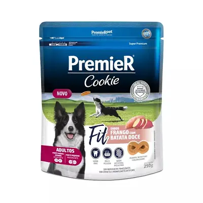 Biscoito Premier Cookies Fit Cães Adultos Frango Com Batata Doce 250g