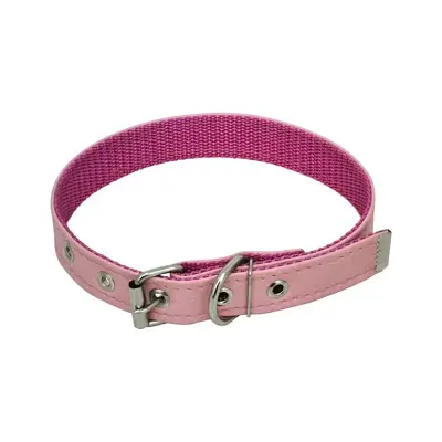 Coleira Cães Corino São Pet Reforçada Rosa Tamanho 6