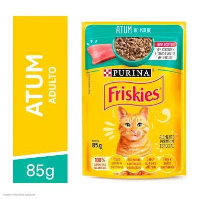 Ração Úmida Nestle Purina Gatos Friskies Atum ao Molho Sachê 85g