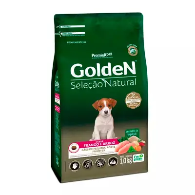 Ração Premier Golden Seleção Natural Mini Bits para Cães Filhotes Frango e Arroz 1kg