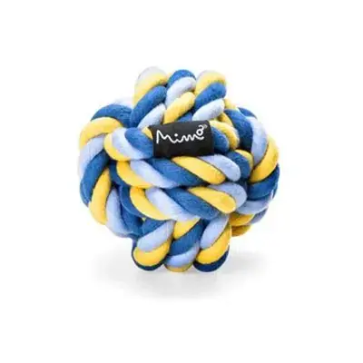 Brinquedo Cães Mimo Bolinha de Corda Azul e Amarelo G