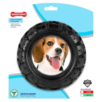 Brinquedo Mordedor Dental Pneu Cães Até 22kg Odontopet