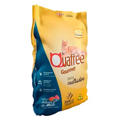 Ração Quatree Gourmet Gatos Castrados Delícias do Mar 1kg