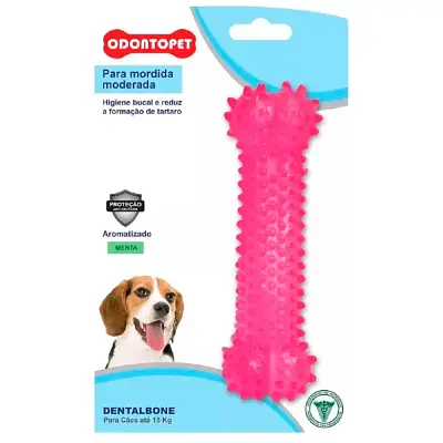 Brinquedo Mordedor Dentalbone Cães Até 15kg Rosa Odontopet
