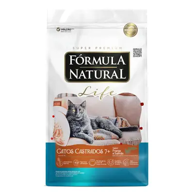 Ração Fórmula Natural Life Gatos Castrados 7+ Frango E Salmão 1Kg