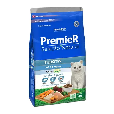 Ração Premier Seleção Natural Gatos Filhotes Frango 1,5kg