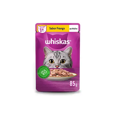 Ração Úmida Whiskas Gatos Adultos Frango Sachê 85g