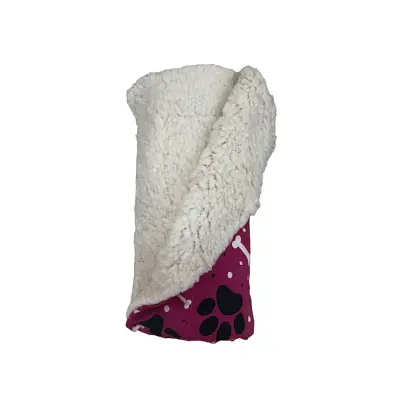 Manta Soft para Cães e Gatos Ossinho Pink Lã Sherpa Ovelha CamaPet