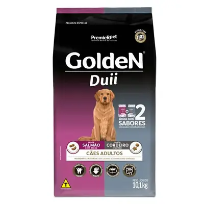 Ração Premier Golden Duii para Cães Adultos Salmão e Cordeiro 10,1kg