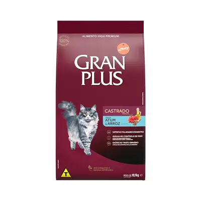 Ração Gran Plus Gatos Adultos Atum e Arroz 10,1kg