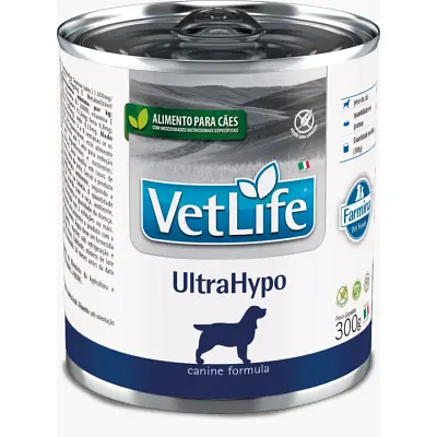Ração Úmida Vet Life Cães Adultos Utrahypo Lata 300gr
