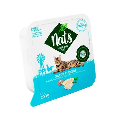 Ração Nats Para Gatos Adultos Úmida Peixe e Ervas Finas 100g