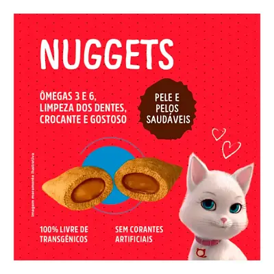 Snack Quatree Nuggets Para Gatos Pele e Pelo Saudáveis Sabor Frango 60g