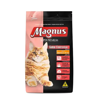 Ração Magnus Super Premium Gatos Castrados Salmão/Arroz 10,1kg