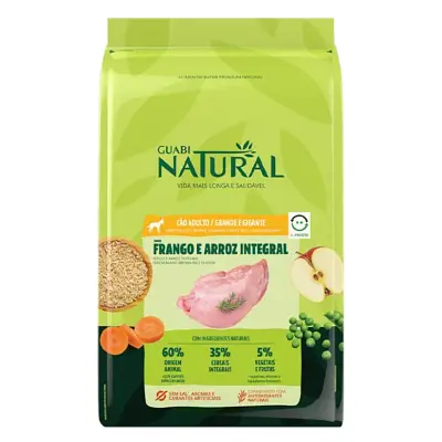 Ração Guabi Natural Cães Adultos Raças Grandes e Gigantes Frango e Arroz 12kg