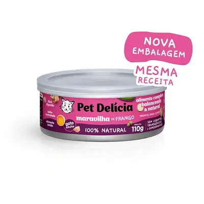 Ração Úmida Pet Delícia Gatos Maravilha de Frango 110g
