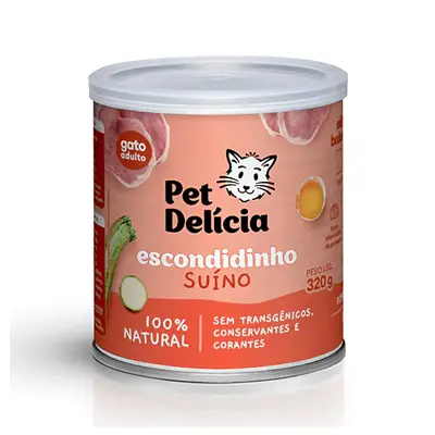 Ração Úmida Pet Delicia Natural Gatos Escondidinho Suíno 320g