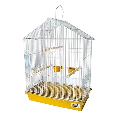 Gaiola Para Calopsita Teto Aramado Jel Plast Amarelo
