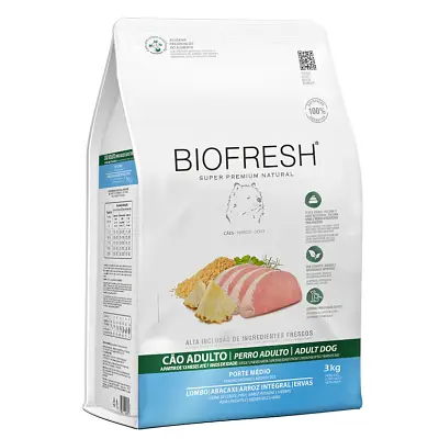 Ração Biofresh Cães Adultos Raças Médias Lombo e Abacaxi 3 kg