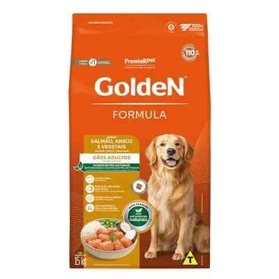 Ração Premier Golden Fórmula Cães Adultos Salmão e Arroz 15kg