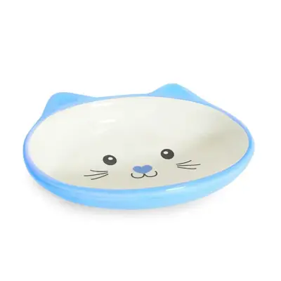 Comedouro Gatos The Pets Porcelana Face Cat/Raso Azul 200ml