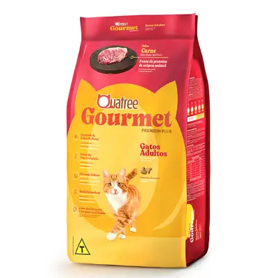 Ração Quatree Gourmet Gatos Adultos Carne 1kg