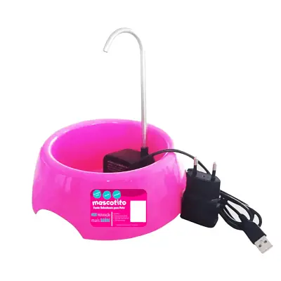 Fonte Bebedouro Mascotito Bivolt Rosa 600ml