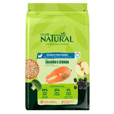 Ração Guabi Natural Cães Adultos Mini e Pequeno Salmão e Cevada 2,5kg