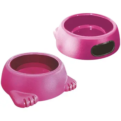 Comedouro Gatos Furacão Pet Plástico Glamour Rosa 260ml