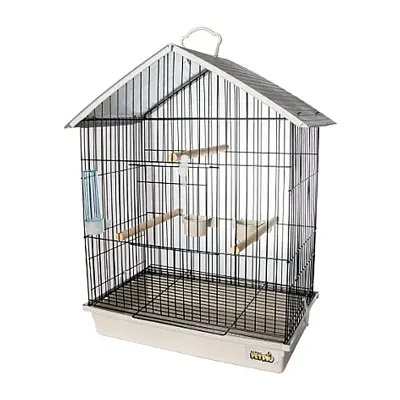 Gaiola Para Calopsita Teto Plástico Jel Plast Black/Branco