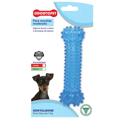 Brinquedo Mordedor Dentalbone Cães Até 7kg Azul Odontopet