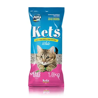 Areia Gatos Higiênica Kets White 1,8kg