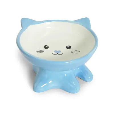 Comedouro Gatos The Pets Porcelana Filhote Azul 250ml