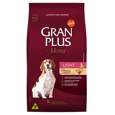 Ração Gran Plus Cães Menu Light Frango e Arroz 3kg