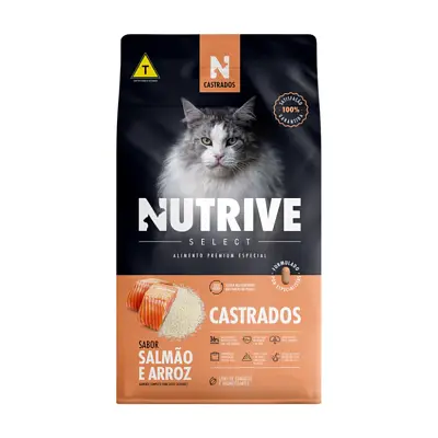 Ração Gatos Nutrive Select Castrados Salmão e Arroz 2,5kg