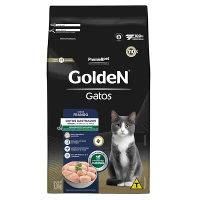 Ração Golden Gatos Adultos Castrados Senior Frango 3kg