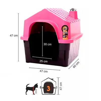 Casa Durapets Plástica Durahouse Rosa Nº3