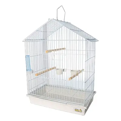 Gaiola Para Calopsita Teto Aramado Jel Plast Branco