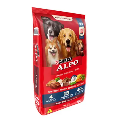 Ração Seca Alpo Cães Receitas Caseiras Carne Vegetais 18kg