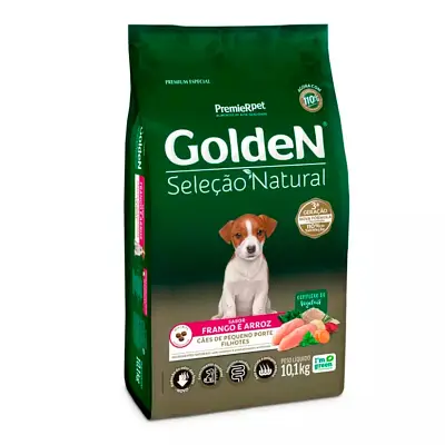 Ração Premier Golden Seleção Natural Mini Bits para Cães Filhotes Frango e Arroz 10,1kg