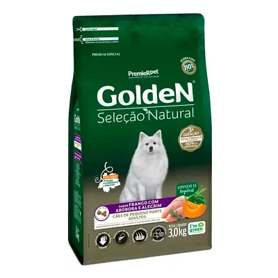 Ração Premier Golden Seleção Natural Cães Adultos Raças Pequenas Frango com Abóbora e Alecrim 3kg
