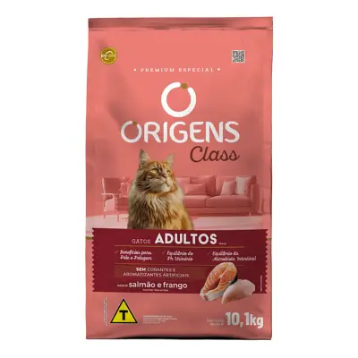 Ração Origens Class para Gatos Adultos Salmão e Frango 10,1kg