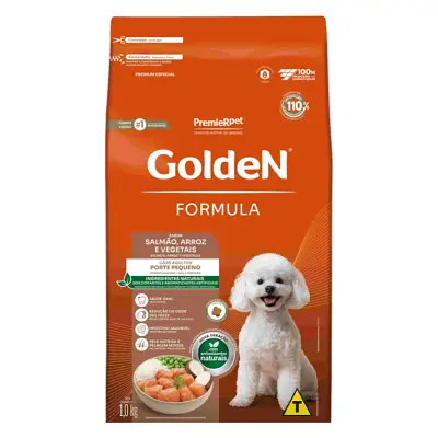Ração Golden Formula Cães Adultos Pequeno Porte Salmão e Arroz Mini Bits 1kg