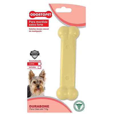 Brinquedo Mordedor Durabone Osso Cães Até 7kg Odontopet Bege