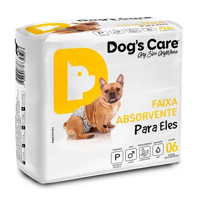 Fralda Higiênica P Para Macho Dogs Care 6 Unidades