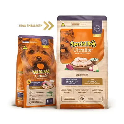 Ração Special Dog Ultralife Cães Adultos Sênior Raças Pequenas Frango e Arroz 10,1kg