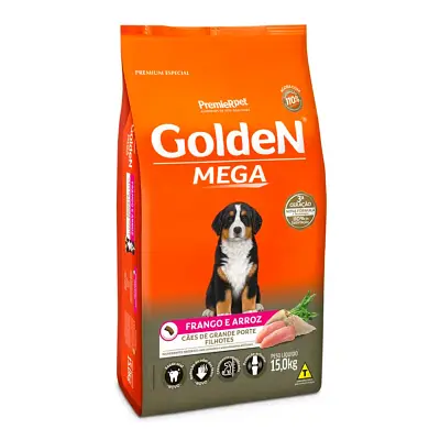 Ração Premier Golden Mega Cães Filhotes Frango e Arroz 15kg