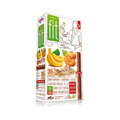 Stick Para Cães Fit Spin Pet Sabor Banana, Abóbora e Aveia 50g