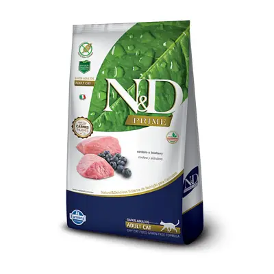 Ração N&D Prime Gatos Adultos Cordeiro 7,5kg